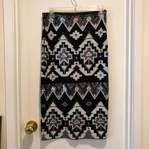 Express Sequin Midi Pencil Skirt